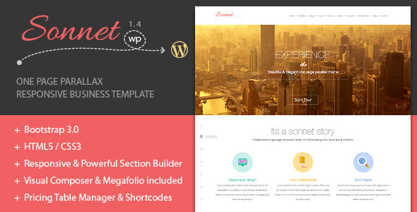 Sonnet One Page Wordpress Multipurpose Portfolio